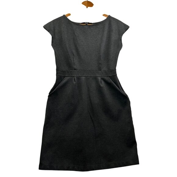 Quince Ultra-Stretch Sheath Ponte Cap Sleeve Dress Charcoal Gray Size M - Picture 1 of 11